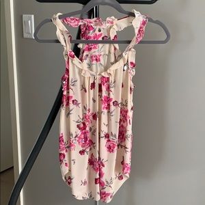 Rebecca Taylor pink flower top with embellishment